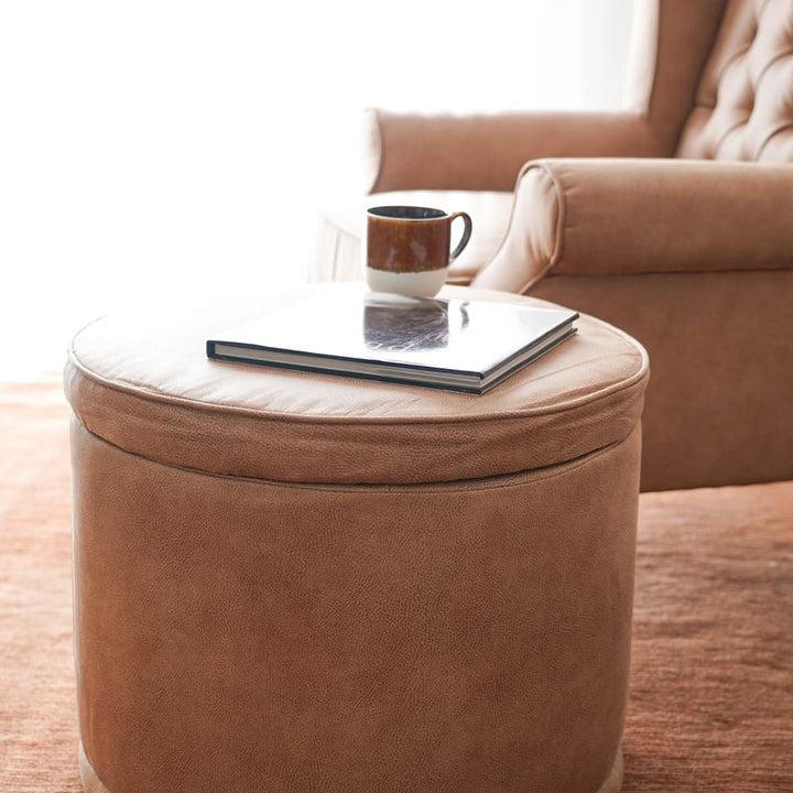 Mae Storage Ottoman Small Fawn By Black Mango Interiors