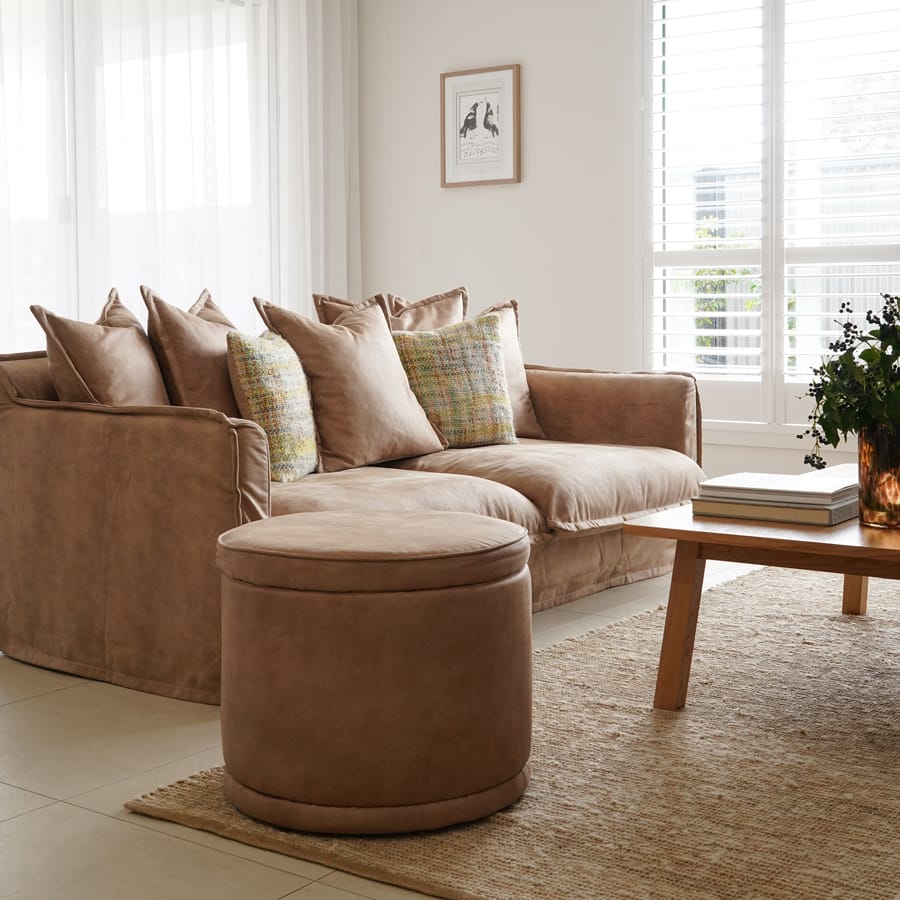 Mae Storage Ottoman Small Fawn By Black Mango Interiors