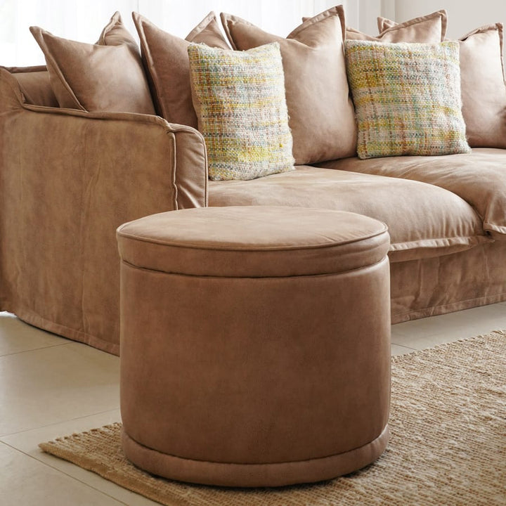 Mae Storage Ottoman Small Fawn By Black Mango Interiors