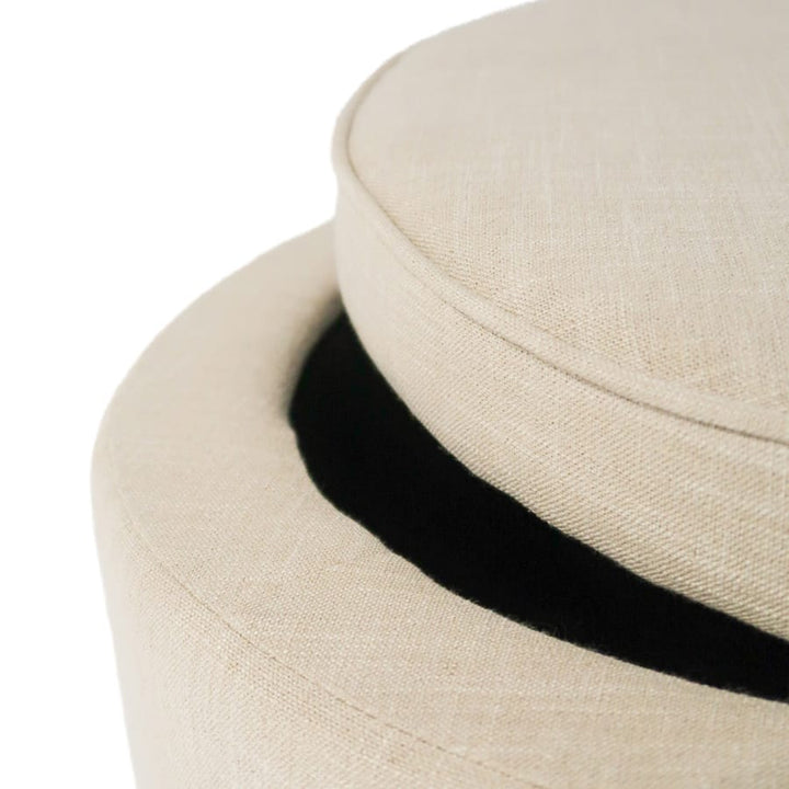 Mae Storage Ottoman Small Linen By Black Mango Interiors