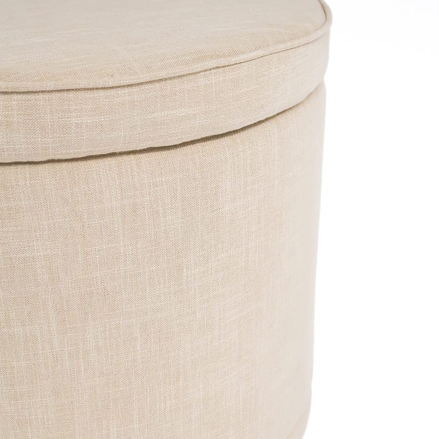 Mae Storage Ottoman Small Linen By Black Mango Interiors