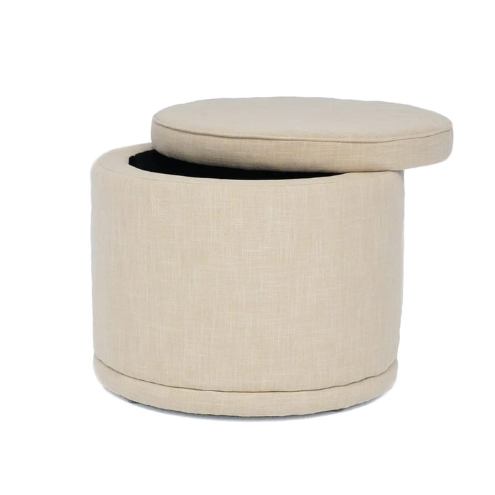 Mae Storage Ottoman Small Linen By Black Mango Interiors