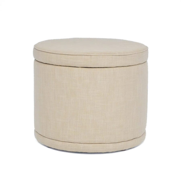 Mae Storage Ottoman Small Linen By Black Mango Interiors