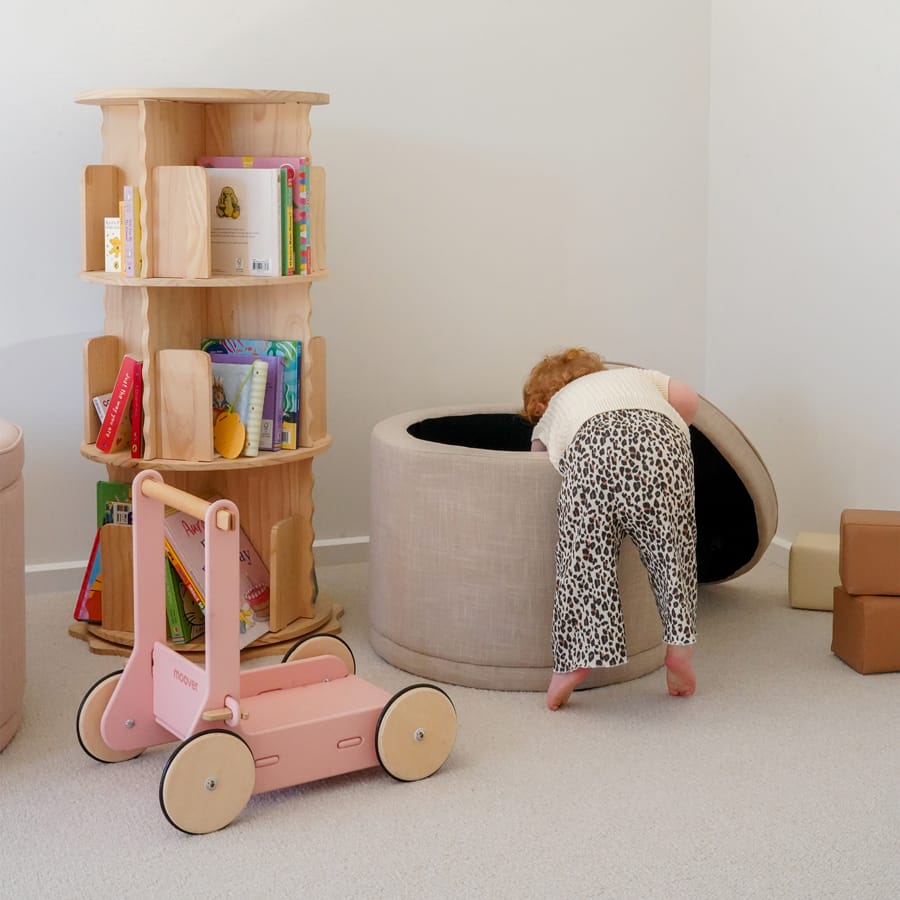 Mae Storage Ottoman Small Linen By Black Mango Interiors
