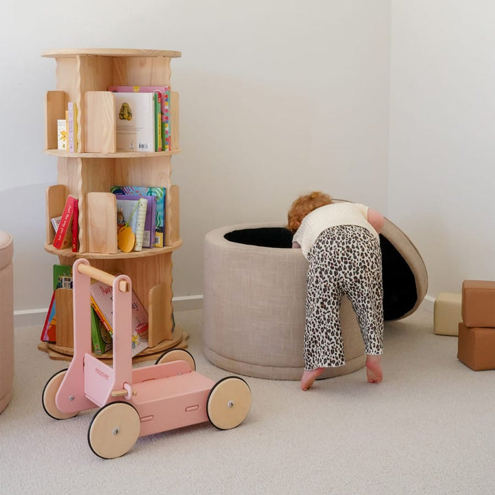 Mae Storage Ottoman Small Linen By Black Mango Interiors