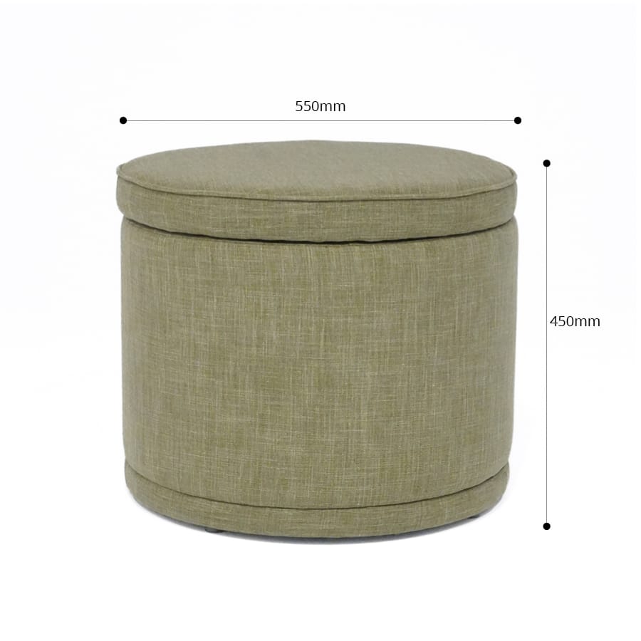 Mae Storage Ottoman Small Olive By Black Mango Interiors