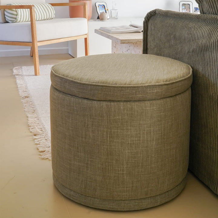 Mae Storage Ottoman Small Olive By Black Mango Interiors