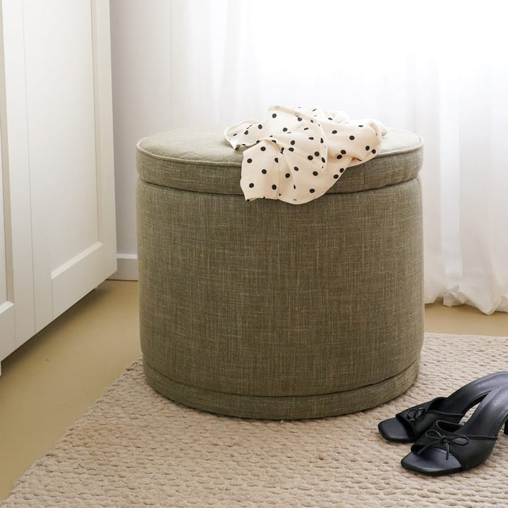 Mae Storage Ottoman Small Olive By Black Mango Interiors