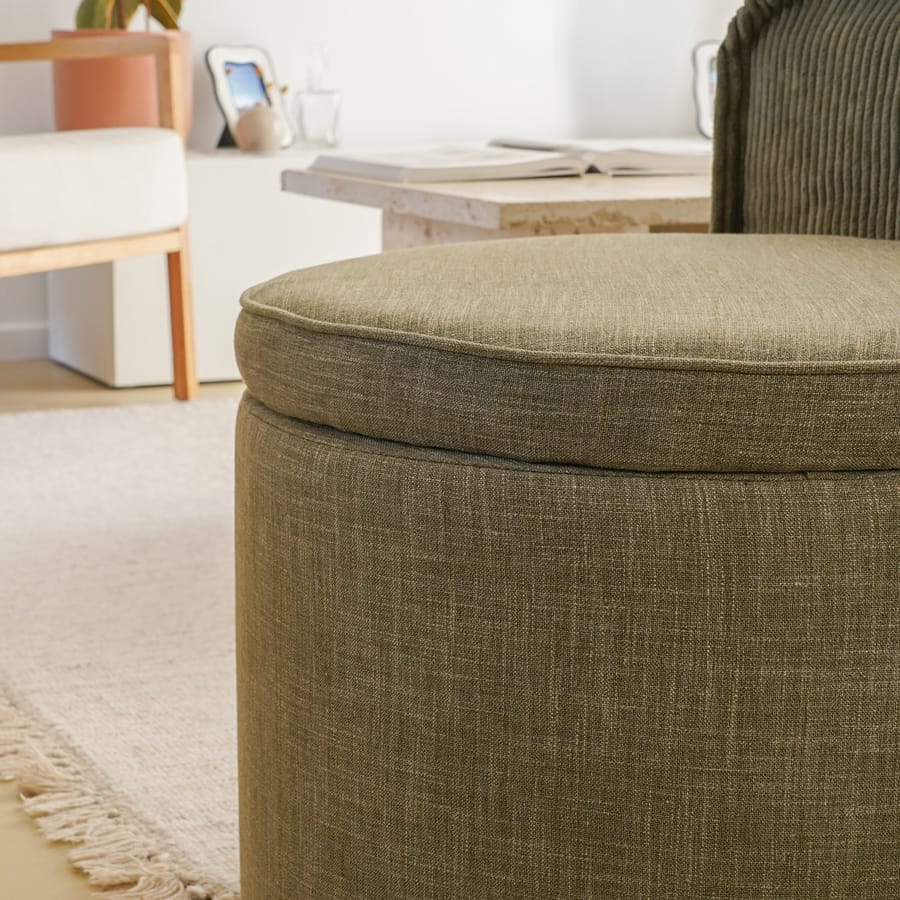 Mae Storage Ottoman Small Olive By Black Mango Interiors