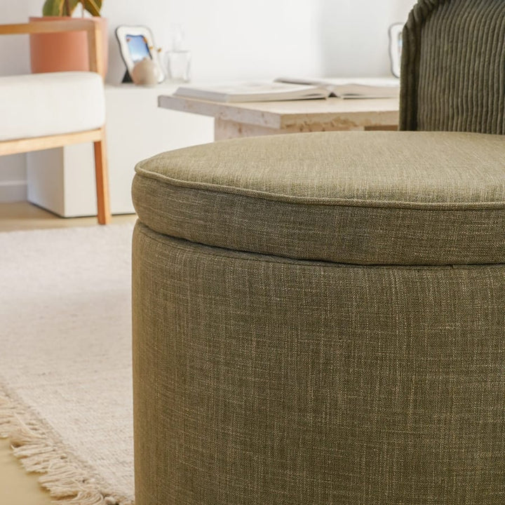 Mae Storage Ottoman Small Olive By Black Mango Interiors