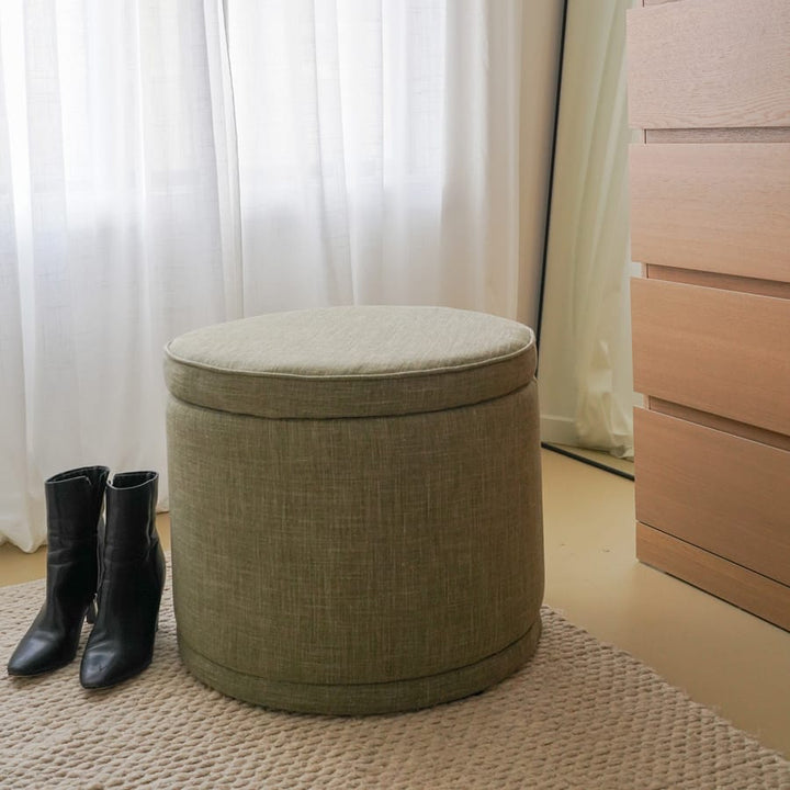 Mae Storage Ottoman Small Olive By Black Mango Interiors