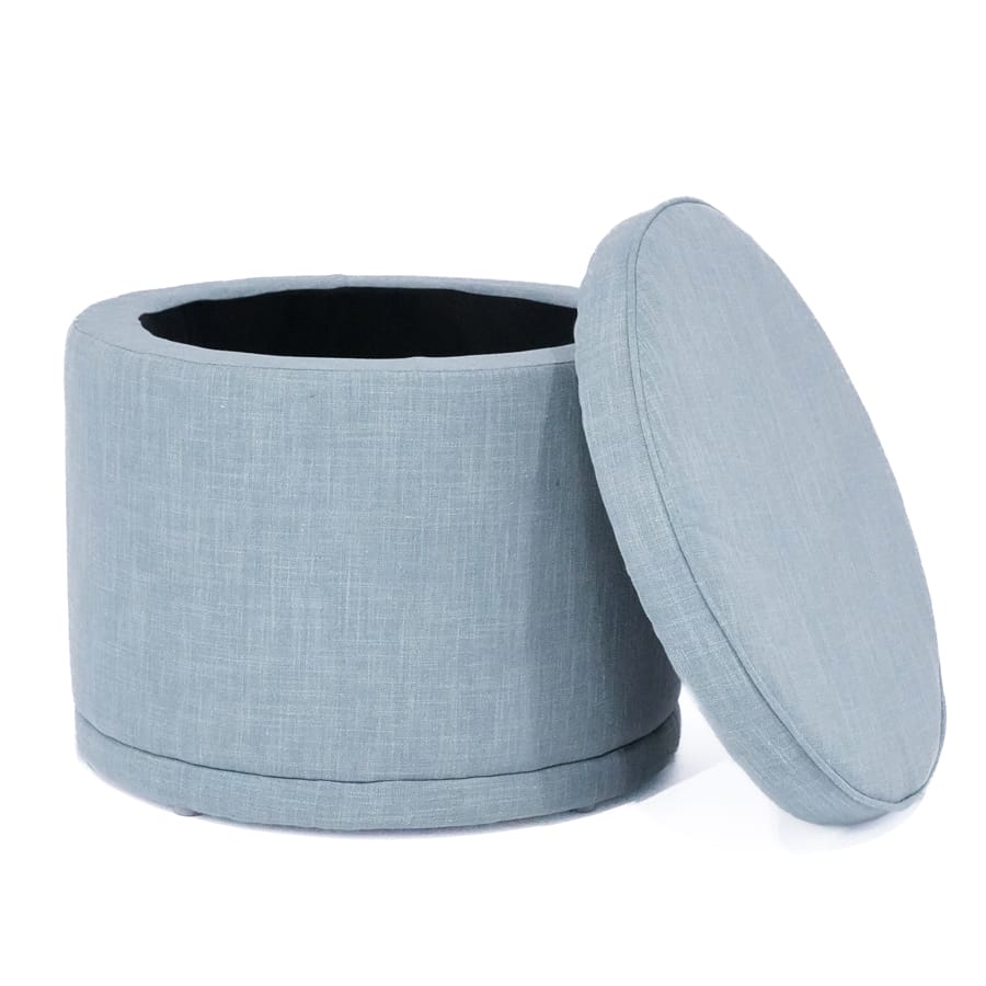 Mae Storage Ottoman Small Sky By Black Mango Interiors