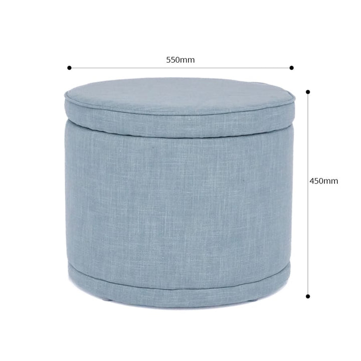 Mae Storage Ottoman Small Sky By Black Mango Interiors