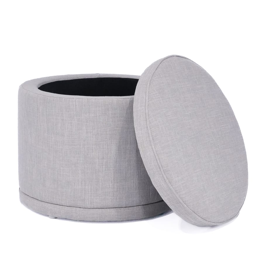 Mae Storage Ottoman Small Steel By Black Mango Interiors