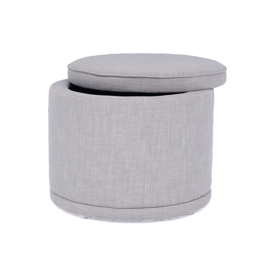 Mae Storage Ottoman Small Steel By Black Mango Interiors