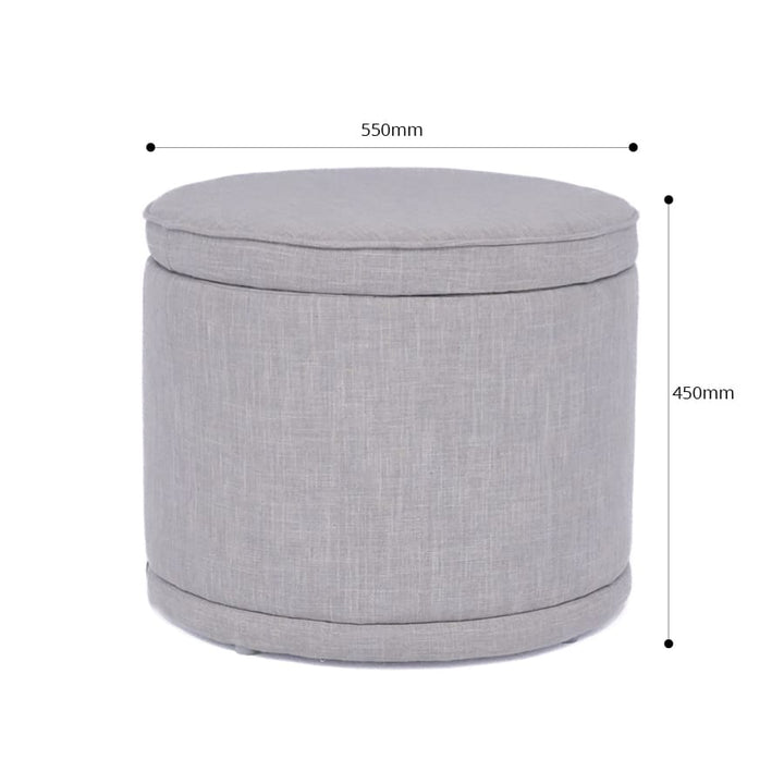 Mae Storage Ottoman Small Steel By Black Mango Interiors