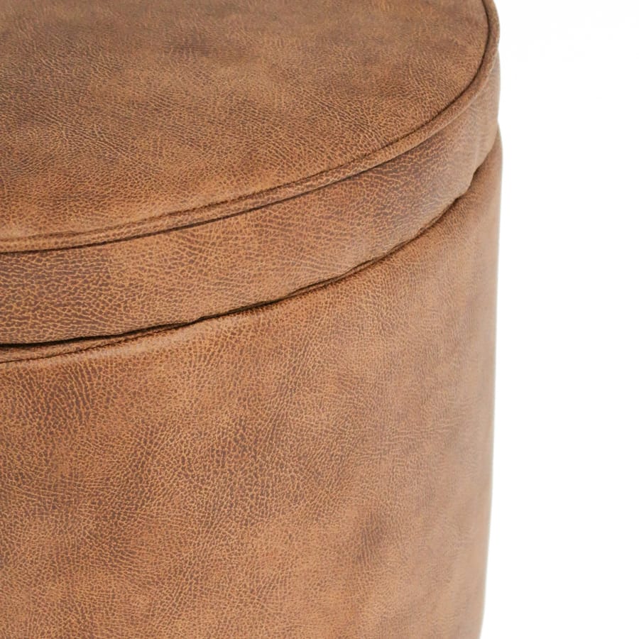 Mae Storage Ottoman Small Tan By Black Mango Interiors