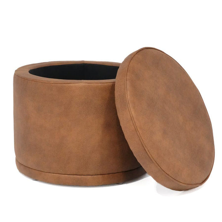 Mae Storage Ottoman Small Tan By Black Mango Interiors
