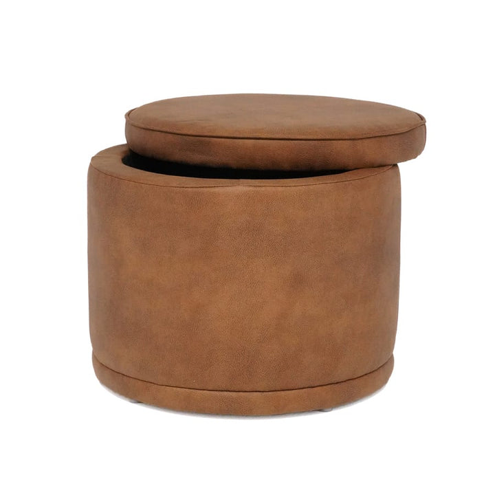 Mae Storage Ottoman Small Tan By Black Mango Interiors