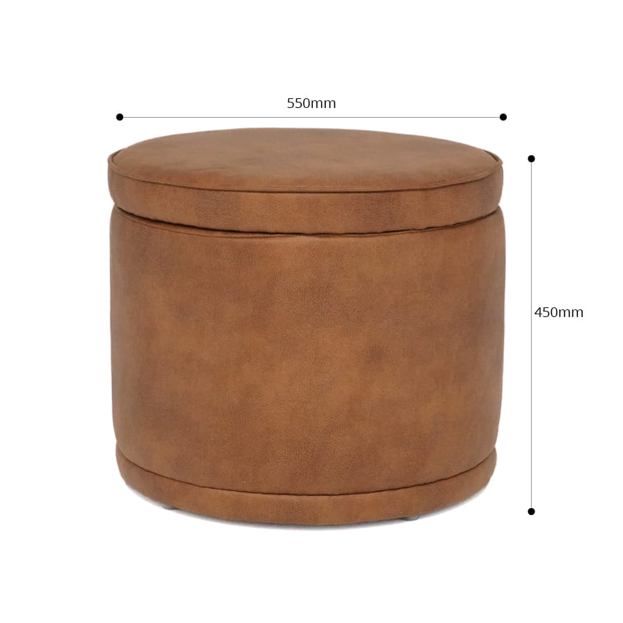 Mae Storage Ottoman Small Tan By Black Mango Interiors