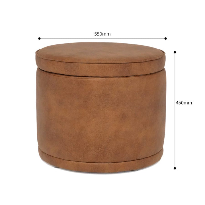 Mae Storage Ottoman Small Tan By Black Mango Interiors