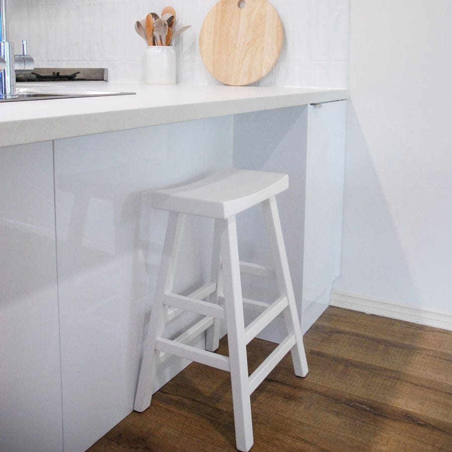 Maggie Solid Elm Counter Stool White Black Mango Interiors