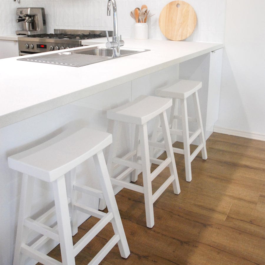 Maggie Solid Elm Counter Stool White By Black Mango