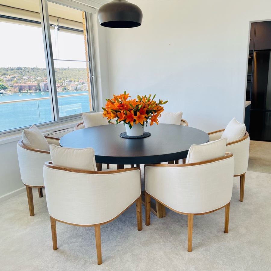 Manor Oak Dining Chair Natural Black Mango Interiors