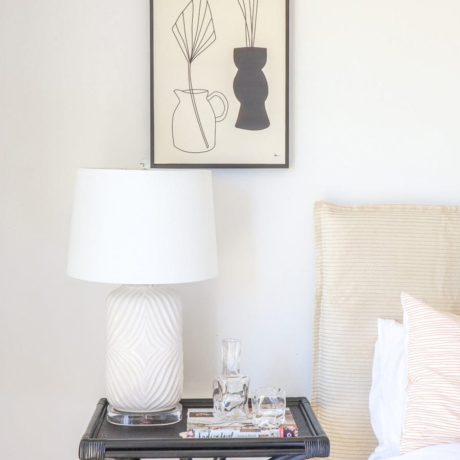 Mica Etched Ceramic Table Lamp By Black Mango