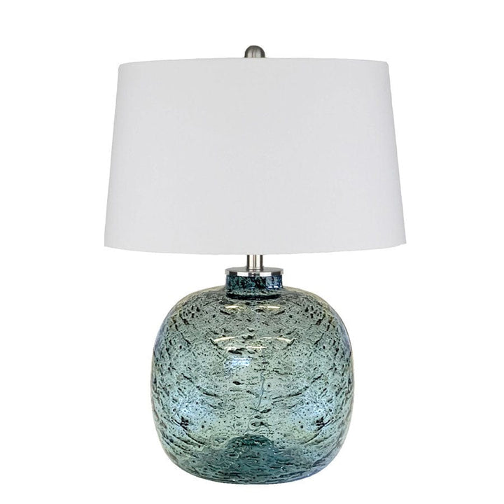 Molten Blue Glass Table Lamp By Black Mango