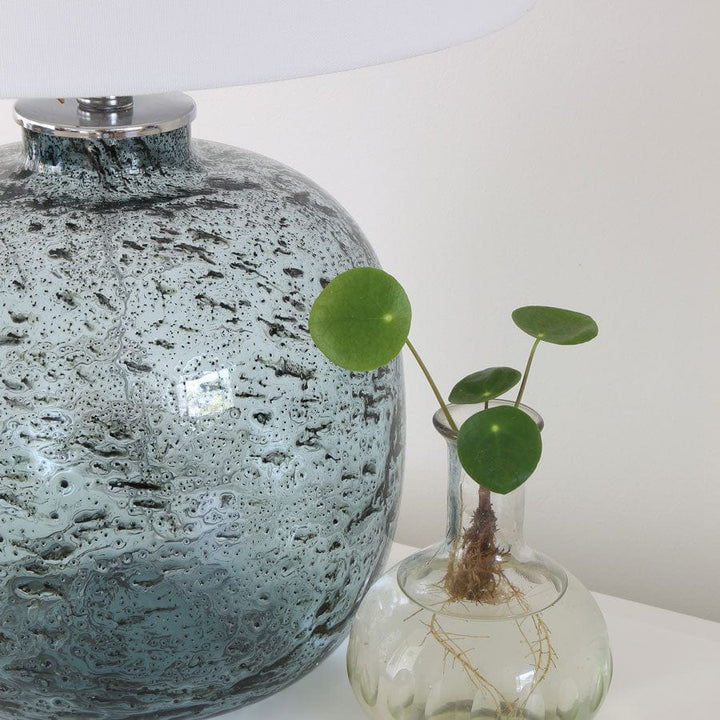 Molten Blue Glass Table Lamp By Black Mango