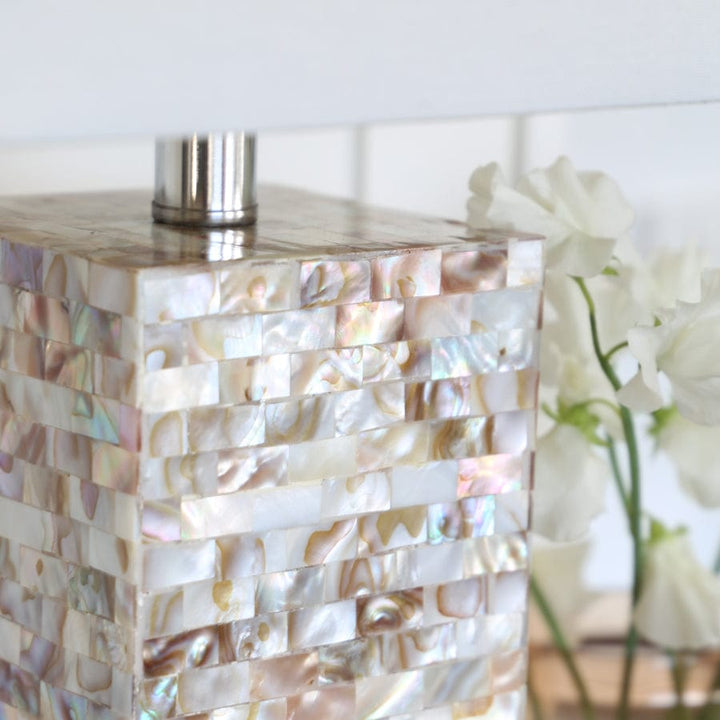 Mother of Pearl Square Table Lamp By Black Mango