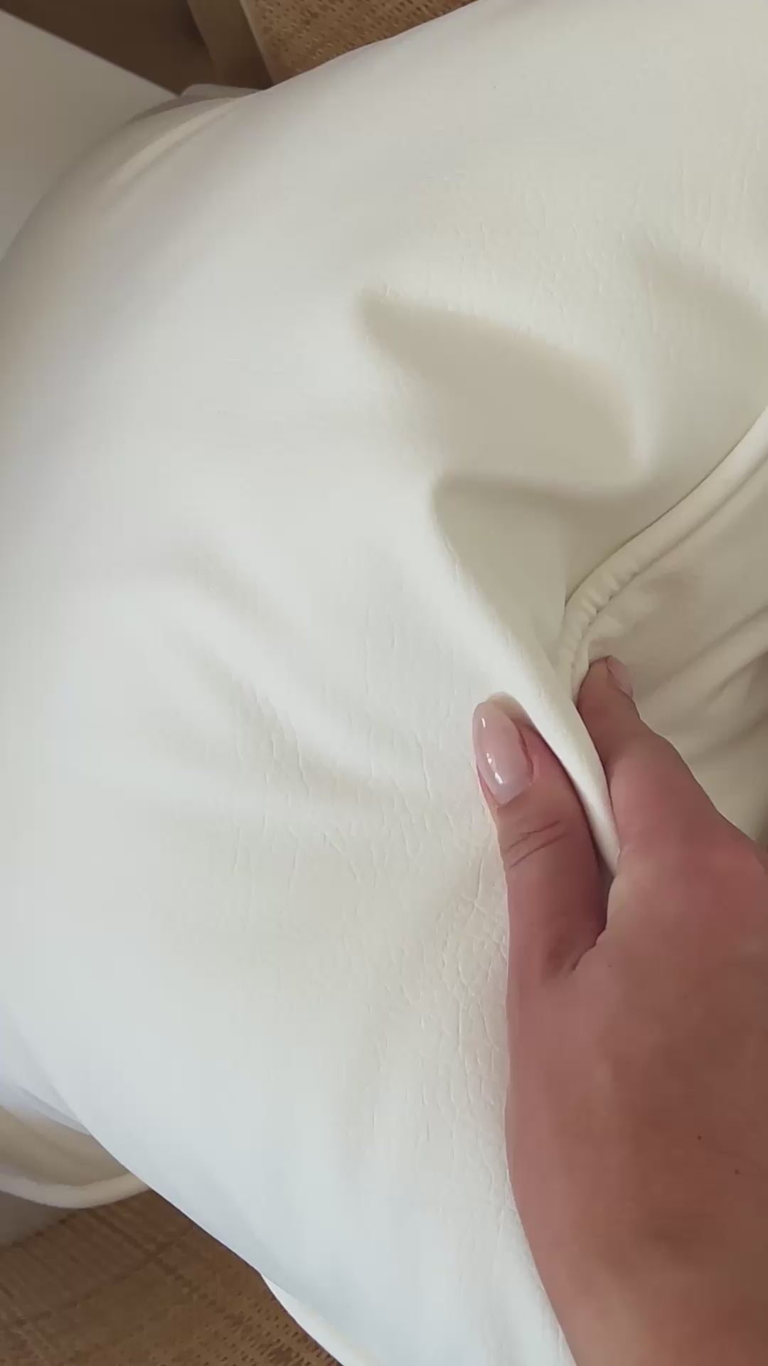 Anka Oak Counter Stool White Leatherette