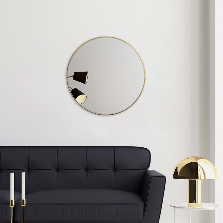 Round 90cm Wall Mirror Gold By Black Mango