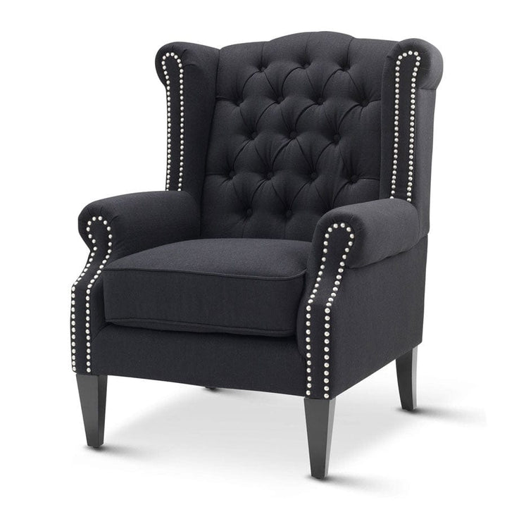 Royale Wingback Arm Chair Black By Black Mango