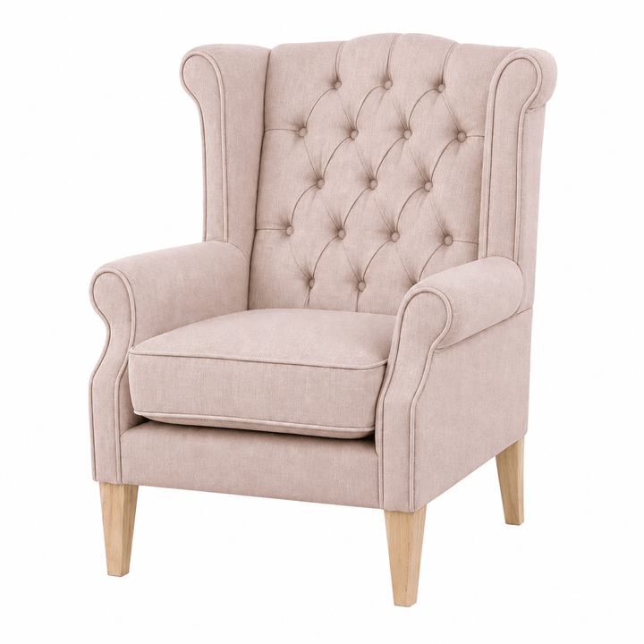 Royale Wingback Arm Chair Blush By Black Mango Interiors