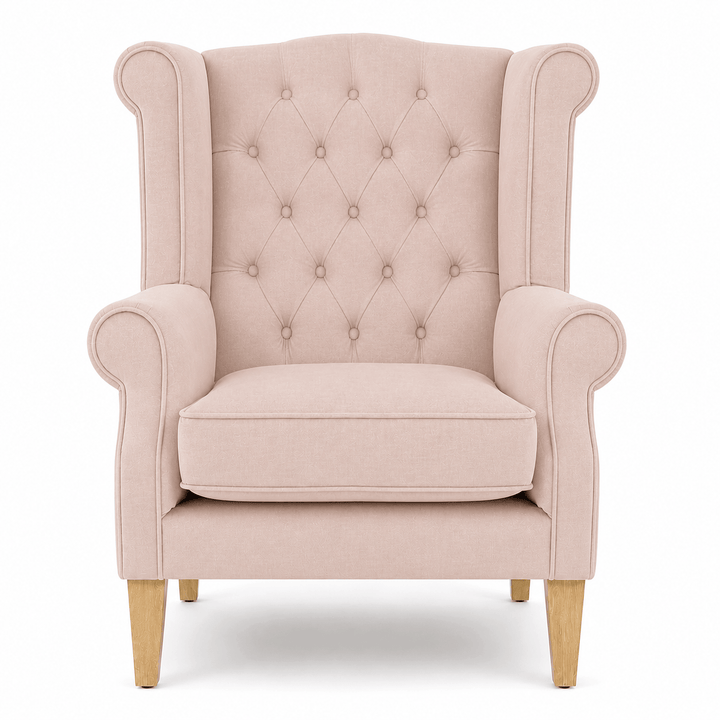 Royale Wingback Arm Chair Blush By Black Mango Interiors