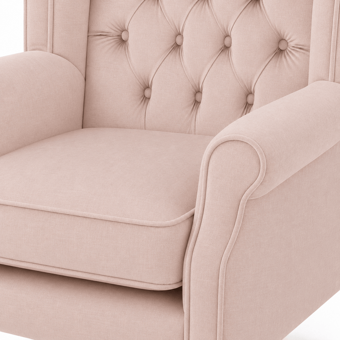 Royale Wingback Arm Chair Blush By Black Mango Interiors