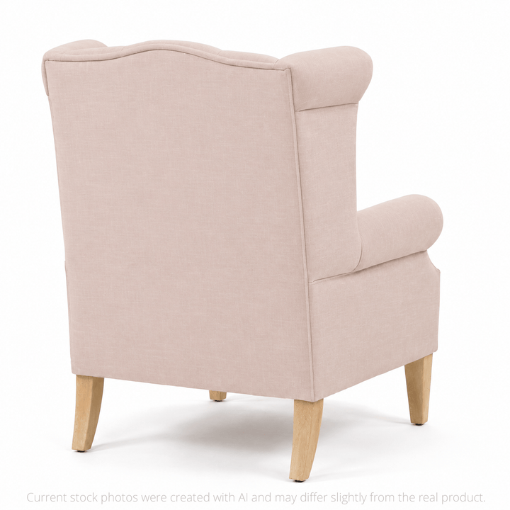 Royale Wingback Arm Chair Blush By Black Mango Interiors