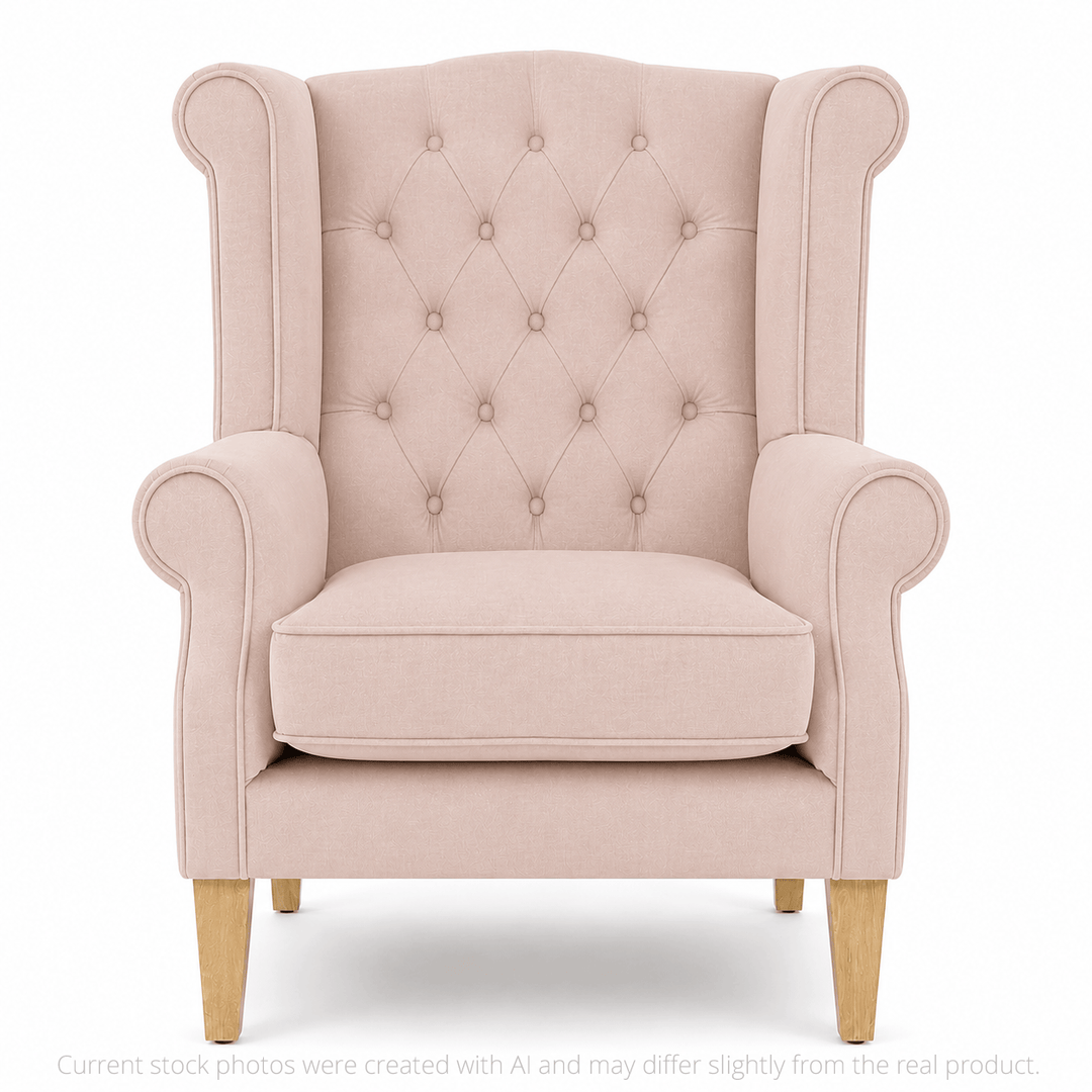 Royale Wingback Arm Chair Blush By Black Mango Interiors