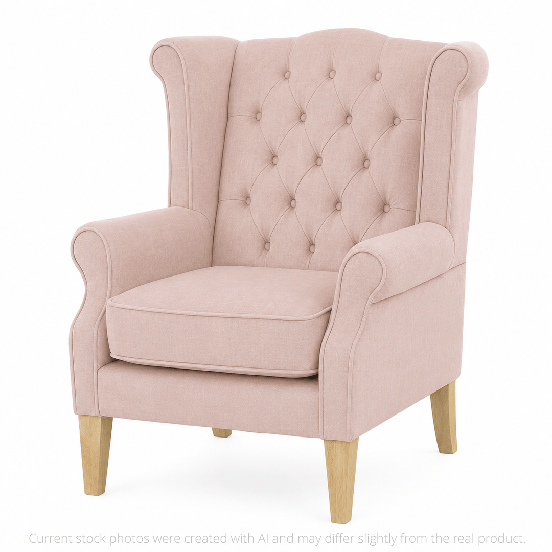 Royale Wingback Arm Chair Blush By Black Mango Interiors