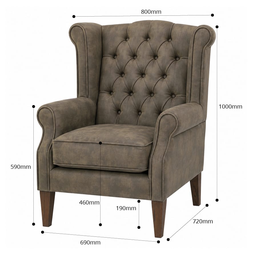 Royale Wingback Arm Chair Brunswick By Black Mango Interiors