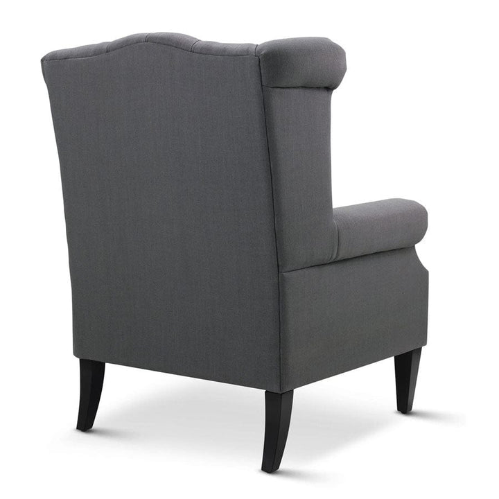 Royale Wingback Arm Chair Charcoal By Black Mango