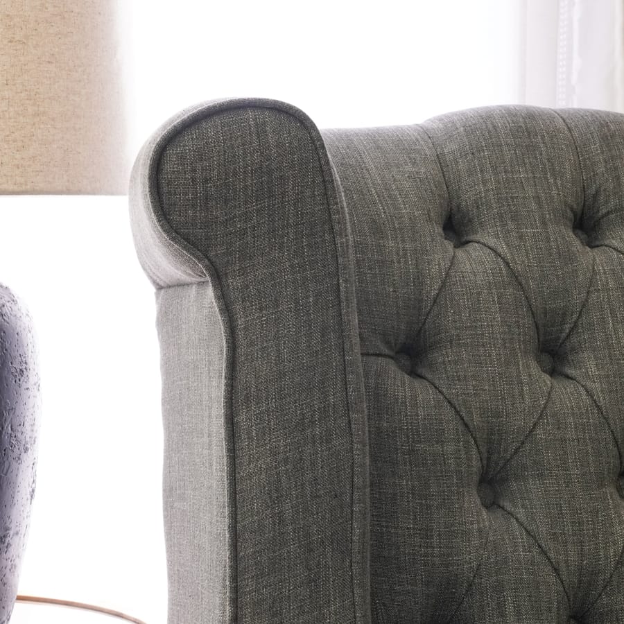 Royale Wingback Arm Chair Charcoal By Black Mango Interiors