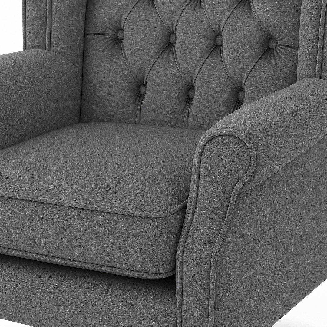 Royale Wingback Arm Chair Charcoal By Black Mango Interiors