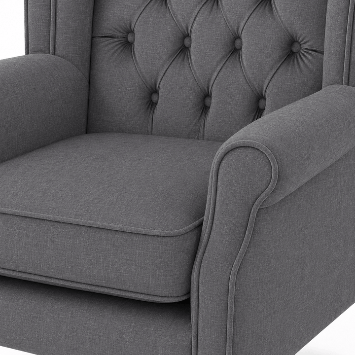 Royale Wingback Arm Chair Charcoal By Black Mango Interiors