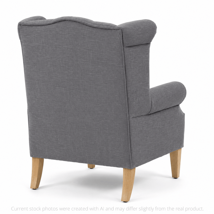Royale Wingback Arm Chair Charcoal By Black Mango Interiors