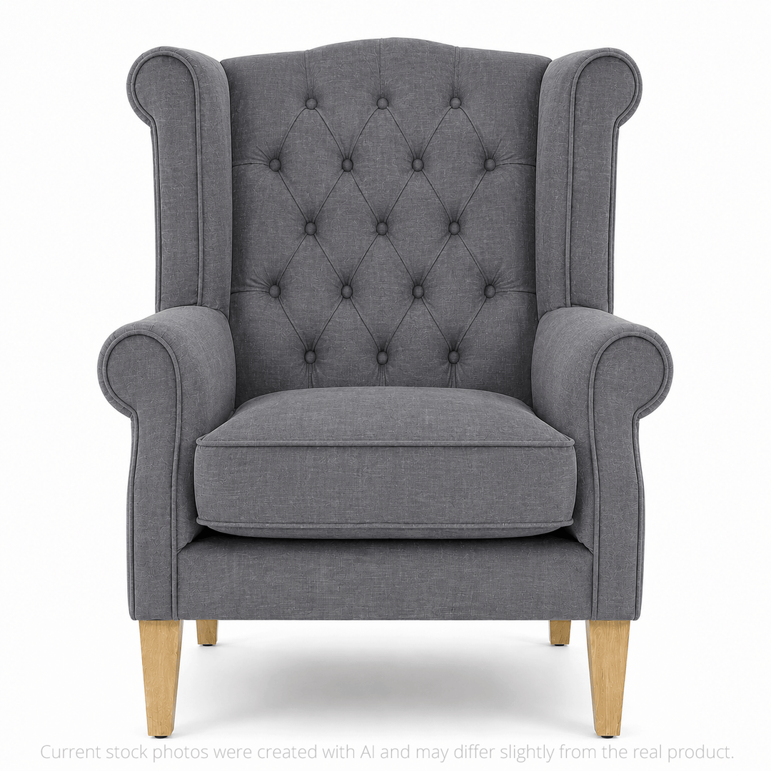 Royale Wingback Arm Chair Charcoal By Black Mango Interiors