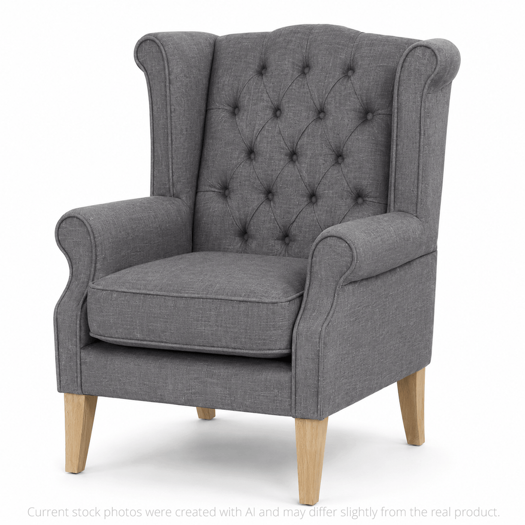 Royale Wingback Arm Chair Charcoal By Black Mango Interiors