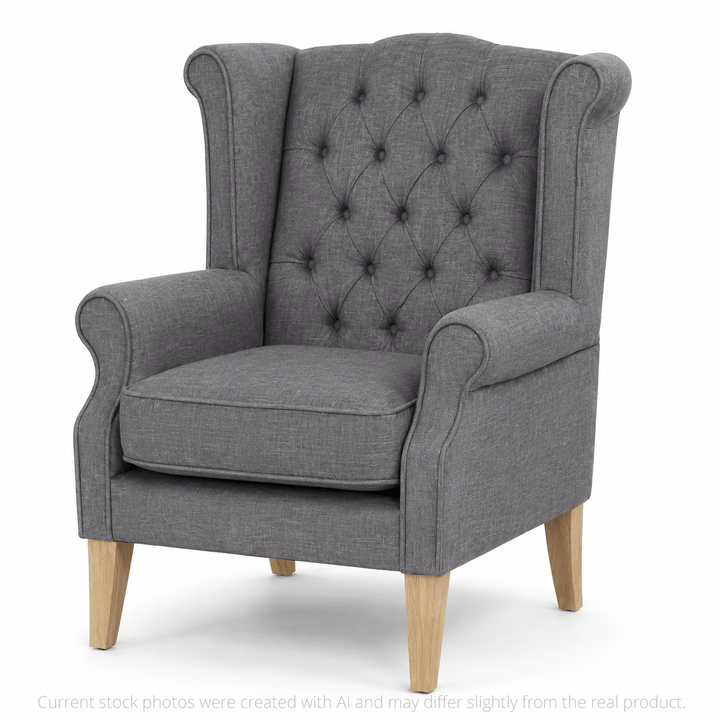 Royale Wingback Arm Chair Charcoal By Black Mango Interiors